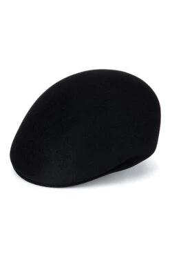 Blocked Felt Cap -Lock & Co Hatters Sales BLOCKED FELT CAP BLACK Product Shot 1