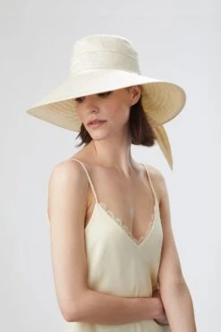 Clemence Silk Sun Hat -Lock & Co Hatters Sales CLEMENCE SILK SUN HAT CREAM EDITED 2