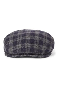 Darcy Navy Check Flat Cap -Lock & Co Hatters Sales DARCY NAVY CHECK FLAT CAP 3