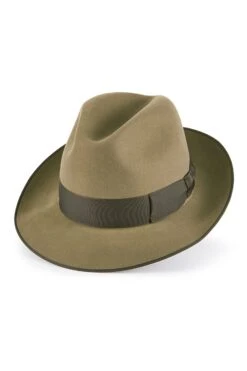 Escorial Wool Albany Trilby -Lock & Co Hatters Sales ESCORIAL WOOL ALBANY TRILBY TAUPE Product Shot 1