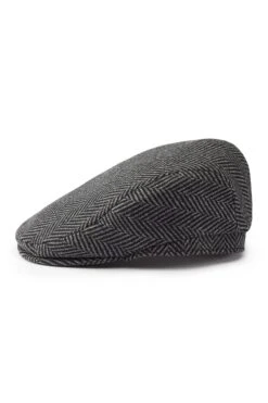 Escorial Wool Grosvenor Flat Cap -Lock & Co Hatters Sales ESCORIAL WOOL GROSVENOR FLAT CAP GREY Product Shot 3