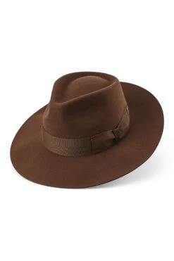 Escorial Wool Stafford Fedora -Lock & Co Hatters Sales ESCORIAL WOOL STAFFORD FEDORA BROWN Product Shot 1