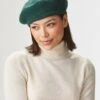 Green Knitted Cashmere Beret