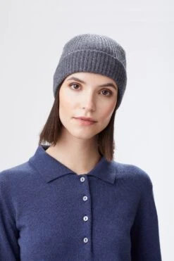 Grey Cashmere Ski Beanie -Lock & Co Hatters Sales GREY CASHMERE SKI BEANIE EDITED 2