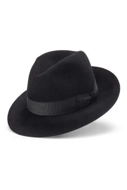 Haydock Black Fedora -Lock & Co Hatters Sales HAYDOCK BLACK TRILBY Product Shot 1