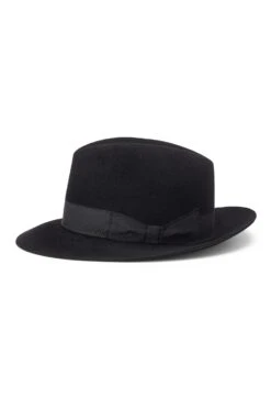 Haydock Black Fedora -Lock & Co Hatters Sales HAYDOCK BLACK TRILBY Product Shot 3