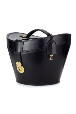 Leather Top Hat Bucket -Lock & Co Hatters Sales LEATHER TOP HAT BUCKET BLACK 2