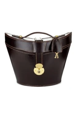 Leather Top Hat Bucket -Lock & Co Hatters Sales LEATHER TOP HAT BUCKET BROWN 1