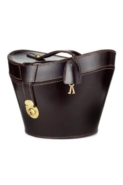 Leather Top Hat Bucket -Lock & Co Hatters Sales LEATHER TOP HAT BUCKET BROWN 2