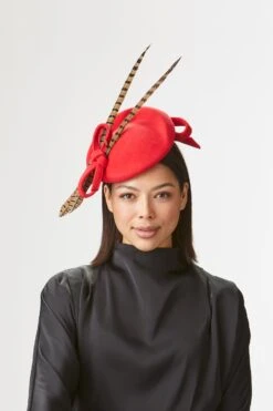 Loretta Red Percher Hat -Lock & Co Hatters Sales LORETTA RED PERCHER HAT EDITED