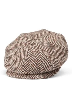 Muirfield Herringbone Bakerboy Cap 13 Muirfield Herringbone Bakerboy Cap -Lock & Co Hatters Sales MUIRFIELD HERRINGBONE BAKERBOY CAP BROWN Product Shot 1