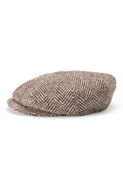 Muirfield Herringbone Bakerboy Cap 15 Muirfield Herringbone Bakerboy Cap -Lock & Co Hatters Sales MUIRFIELD HERRINGBONE BAKERBOY CAP BROWN Product Shot 2