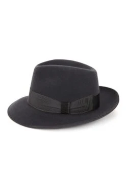 Prague Fedora -Lock & Co Hatters Sales PRAGUE FEDORA GREY Product Shot 2