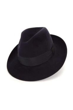 Prague Fedora -Lock & Co Hatters Sales PRAGUE FEDORA NAVY Product Shot 1