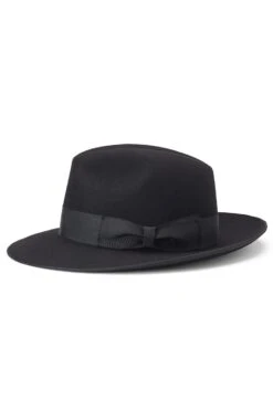St James's Black Fedora -Lock & Co Hatters Sales ST JAMES S BLACK FEDORA Product Shot 3