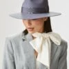 Toni Blue Flat-Brim Fedora