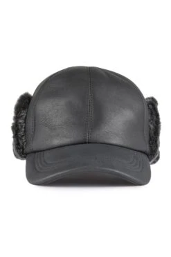 Winnipeg Sheepskin Baseball Cap -Lock & Co Hatters Sales WINNIPEG SHEEPSKIN BASEBALL CAP BLACK 3