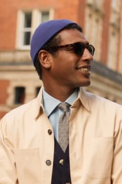 Woody Mini Fisherman Blue Beanie -Lock & Co Hatters Sales WOODY MINI FISHERMAN BLUE BEANIE 3