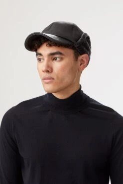 Winnipeg Sheepskin Baseball Cap -Lock & Co Hatters Sales WinnipegSheepskinBaseballCap black 30778